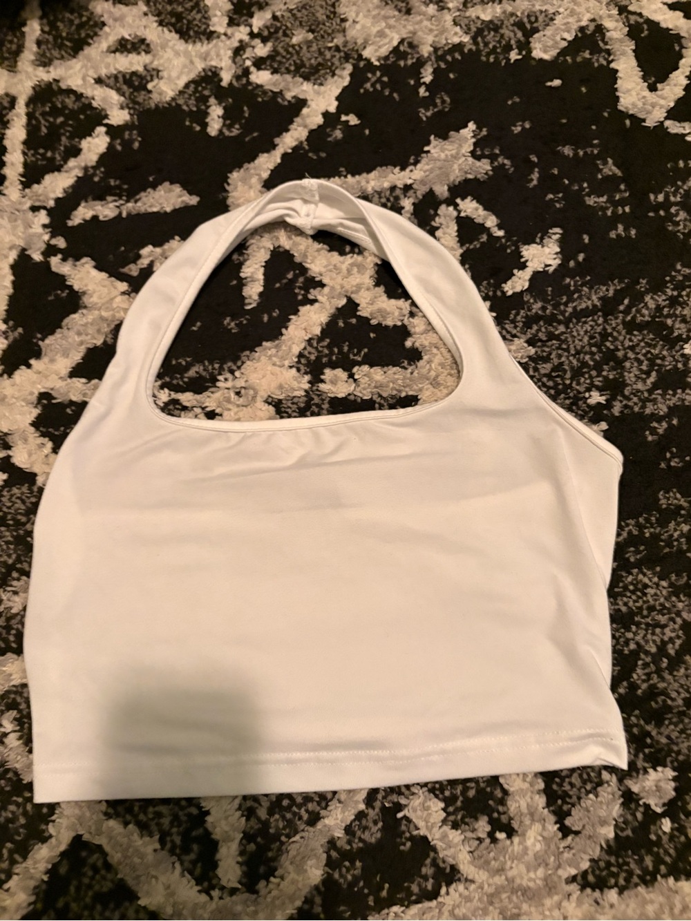 White Halter Crop Top